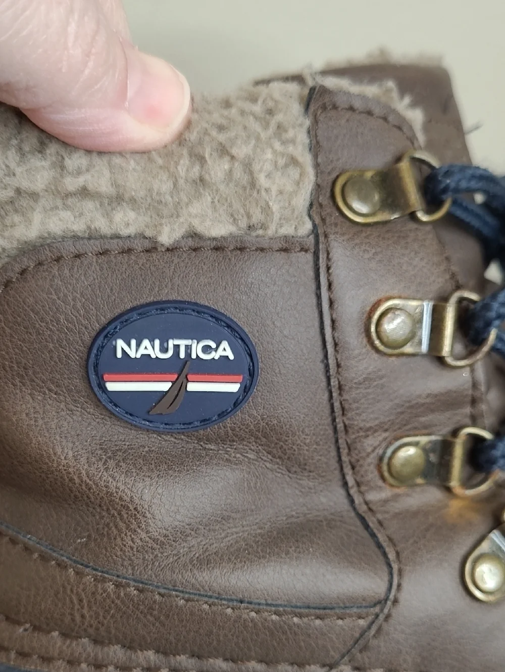 Nautica Brown & Navy Blue YARMUK Snow/Water Boots size 1